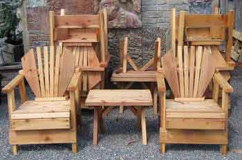 Adirondeck Styled Set of Two Chairs and a Table